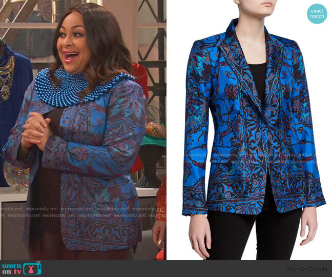 WornOnTV: Raven’s blue floral blazer on Ravens Home | Raven-Symoné ...