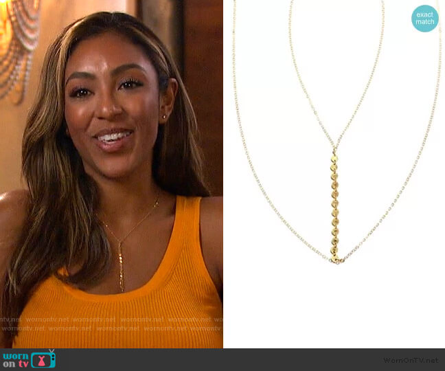 Remember Your Worth Necklace by Robyn Rhodes worn by Tayshia Adams  on The Bachelorette