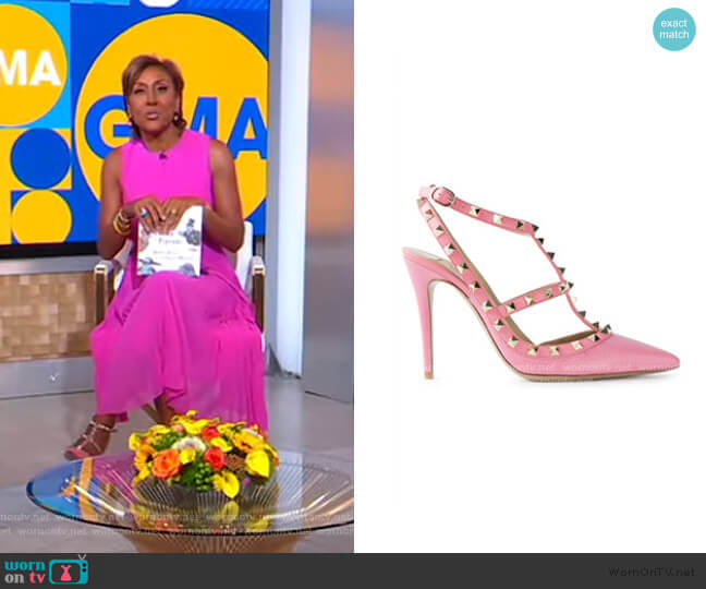 Rockstud pumps by Valentino worn by Robin Roberts  on Good Morning America