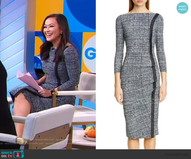 Rosmarijn Checked Dress by Chiara Boni La Petite Robe worn by Eva Pilgrim on Good Morning America