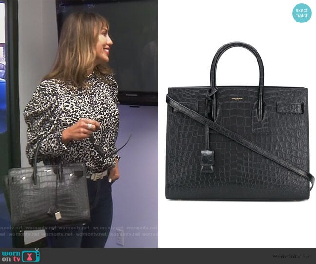 Sac de Jour tote bag by Saint Laurent worn by Kelly Dodd on The Real Housewives of Orange County