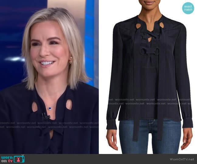 WornOnTV: Dr. Jennifer Ashton’s navy lace-up blouse on Good Morning ...