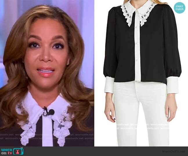 RSVP Lace Collar Blouse by Sister Jane worn by Sunny Hostin on The View