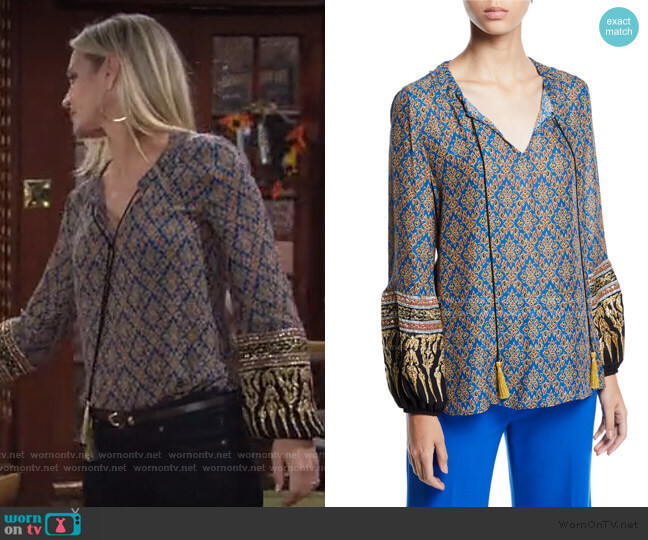 Sofia Blouse by Kobi Halperin worn by Sharon Newman (Sharon Case) on The Young and the Restless