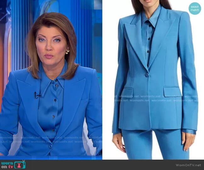 WornOnTV: Norah’s blue peak lapel blazer on CBS Evening News | Norah O ...