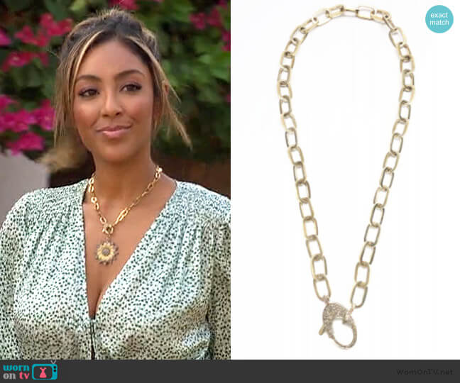 Brass Paperclip Chain by The Woods Fine Jewelry  worn by Tayshia Adams on The Bachelorette