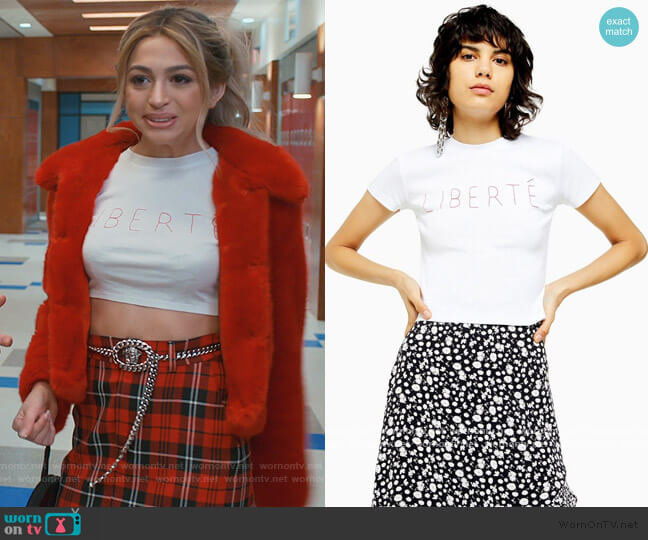 Liberty Crop Top by Topshop worn by Lexi (Josie Totah) on Saved By The Bell