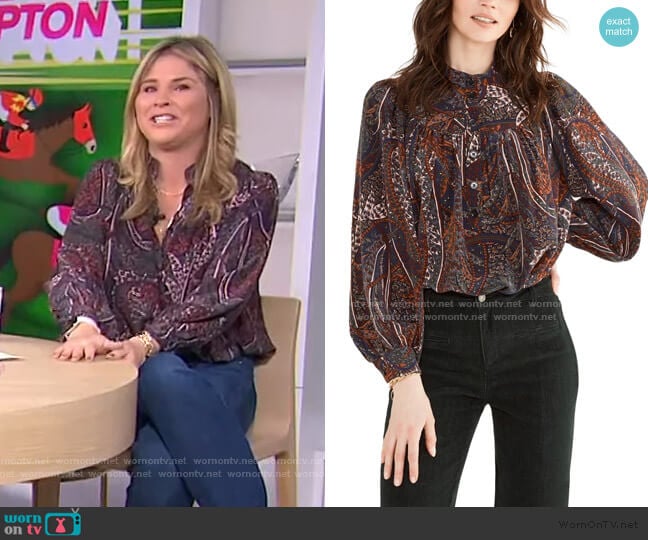 WornOnTV: Jenna’s printed blouse on Today | Jenna Bush Hager | Clothes ...