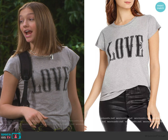 Love Tee by Zadig and Voltaire worn by Presley (Jayden Bartels) on Side Hustle