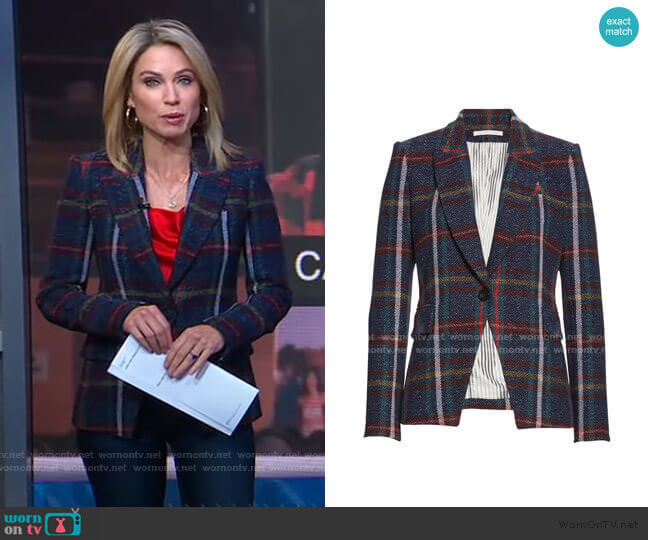 Zane Plaid Dickey Jacket by Veronica Beard  worn by Amy Robach on Good Morning America