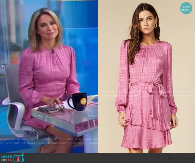 WornOnTV: Amy’s pink check dress on Good Morning America | Amy Robach ...