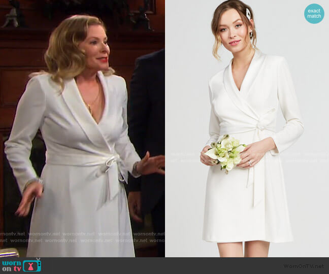 Tuxedo Sheath Dress by Adrianna Papell worn by Jennifer Horton (Cady McClain) on Days of our Lives