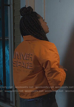 Aisha’s orange Inner Space jacket on Saved By The Bell