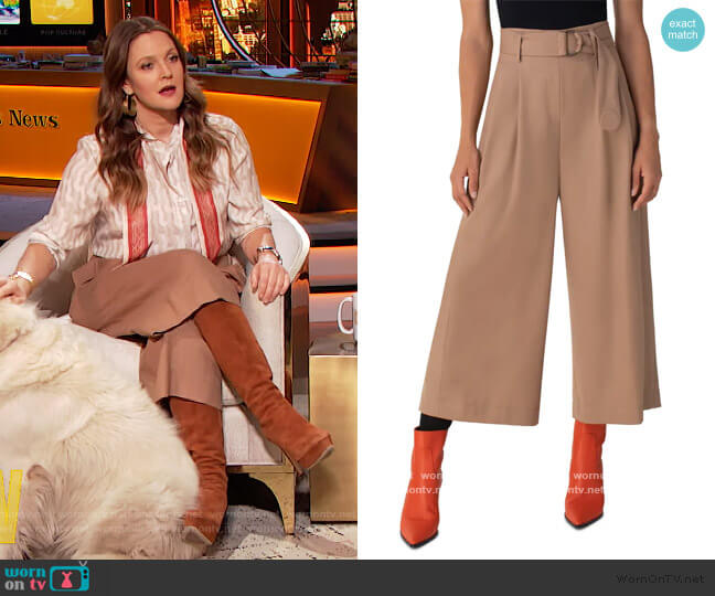 Fiorella Flannel Wool Pants by Akris Punto worn by Drew Barrymore  on The Drew Barrymore Show