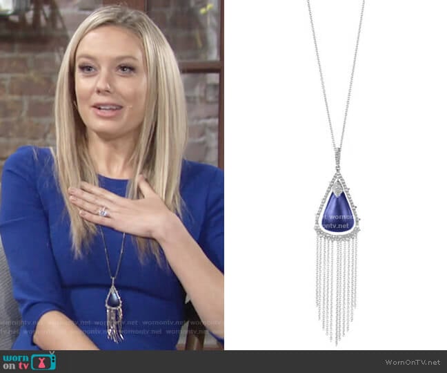 Alexis Bittar Crystal Fringe Trim Pendant Necklace worn by Abby Newman (Melissa Ordway) on The Young and the Restless