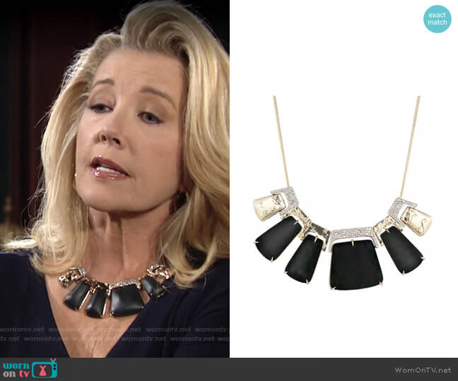 Alexis Bittar Rocky Metal Statement Bib Necklace worn by Nikki Reed Newman (Melody Thomas-Scott) on The Young and the Restless