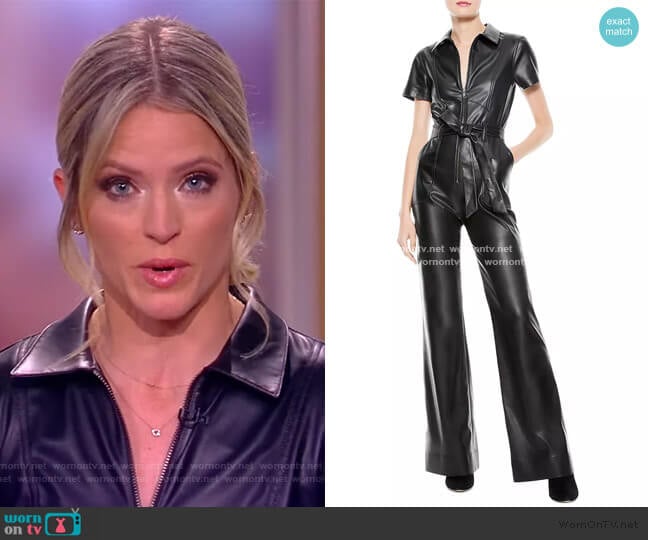 Gorgeous Faux Leather Jumpsuit by Alice and Olivia worn by Sara Haines on The View