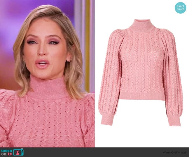 Esme cable knit jumper by Alice + Olivia worn by Sara Haines on The View