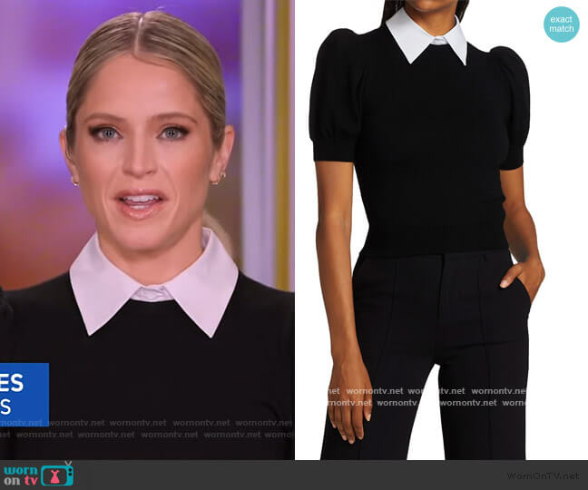 Chase Puff-Sleeve Sweater by Alice + Olivia worn by Sara Haines on The View