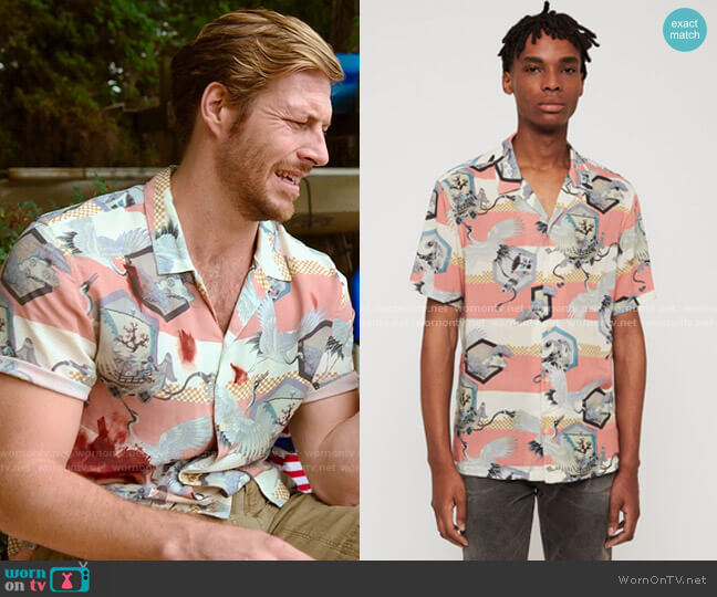 All Saints Shield Shirt worn by Jackson (Luke Bracey) on Holidate (2020)