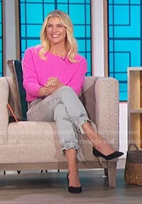 Amanda Kloots denim tie jeans on The Talk