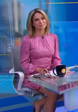 Amy's pink check dress on Good Morning America