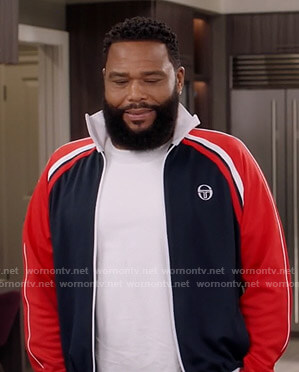 Andre’s red and navy track jacket on Black-ish