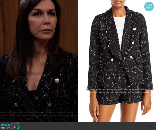 Tweed Blazer by Aqua worn by Anna Devane (Finola Hughes) on General Hospital