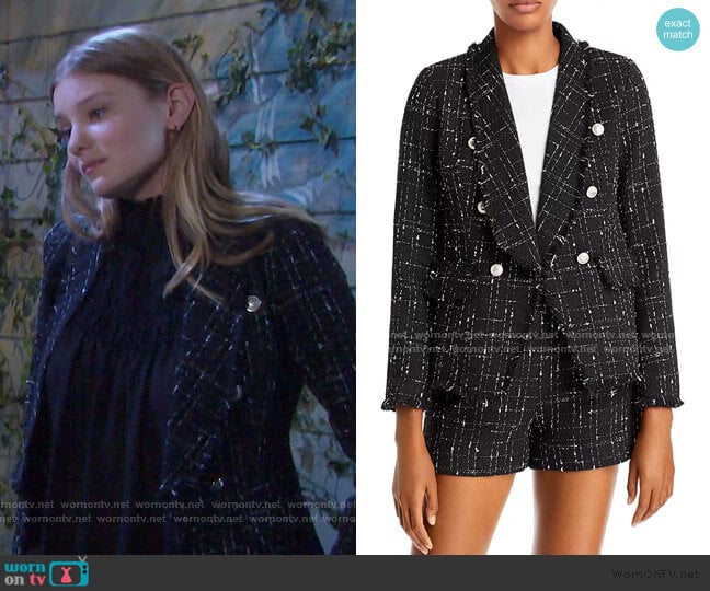 Tweed Blazer by Aqua  worn by Alice Caroline Horton (Lindsay Arnold) on Days of our Lives