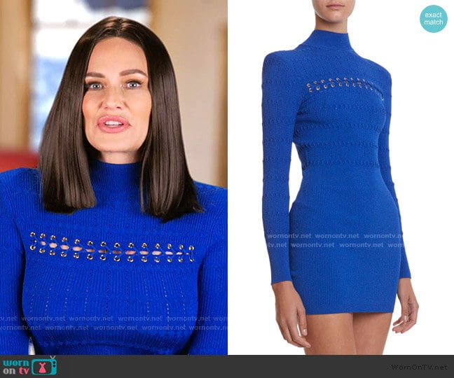 Lace-Up Jersey Dress by Balmain worn by Meredith Marks on The Real Housewives of Salt Lake City