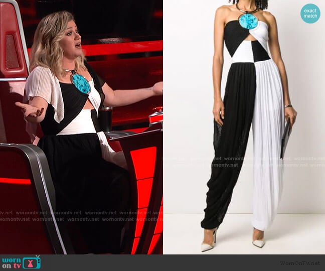 Two-Tone Jumpsuit by Balmain worn by Kelly Clarkson on The Voice