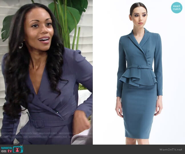 WornOnTV: Amanda’s blue peplum suit on The Young and the Restless ...