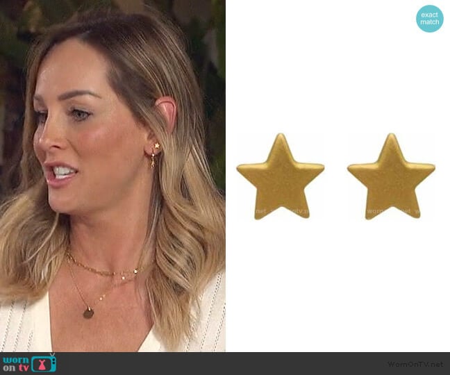 Star Gold Stud Earrings by Brooklyn Designs worn by Clare Crawley  on The Bachelorette