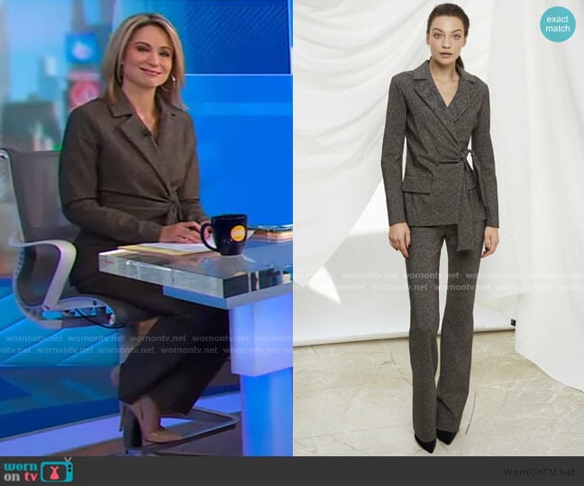 Karin Jacket and Printed Pants by Chiara Boni La Petite Robe worn by Amy Robach on Good Morning America