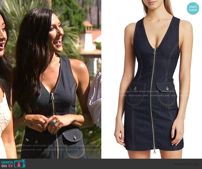 Irena Denim Dress by Cinq a Sept worn by Rebecca Kufrin on The Bachelorette