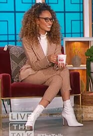 Elaine Welteroth's check blazer and pants on The Talk