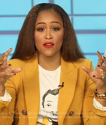 Eve’s yellow double breasted blazer on The Talk