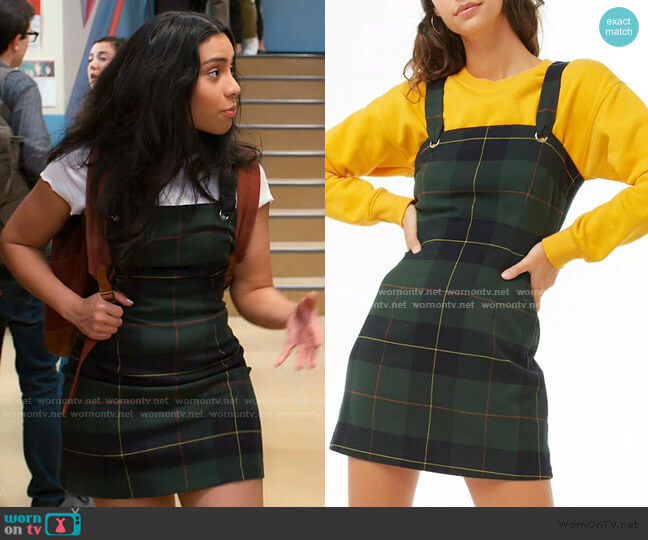 Grommet Plaid Mini Dress by Forever 21 worn by Daisy (Haskiri Velazquez) on Saved By The Bell