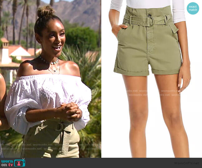 Safari Belted Shorts by Frame worn by Tayshia Adams on The Bachelorette