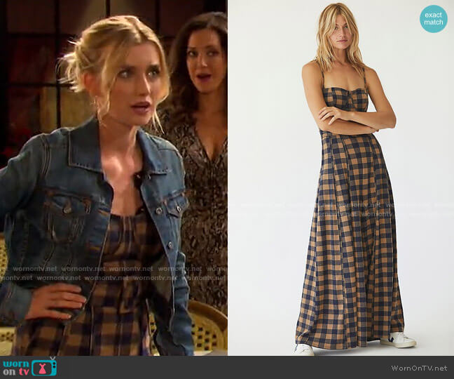 Hold Me Tight Plaid Jumpsuit by Free People worn by Claire Brady (Isabel Durant ) on Days of our Lives