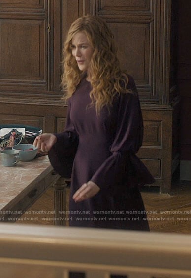 Grace’s purple bell sleeve dress on The Undoing