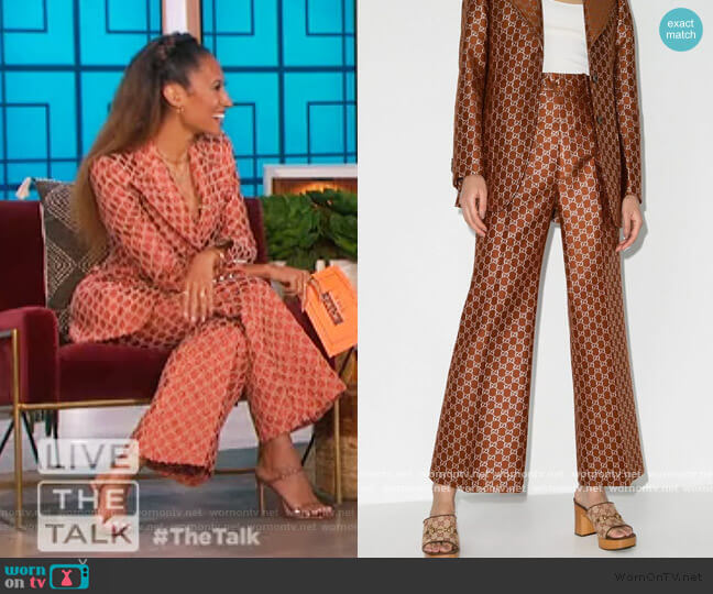 GG Monogram Blazer and Pants by Gucci worn by Elaine Welteroth on The Talk worn by Elaine Welteroth on The Talk