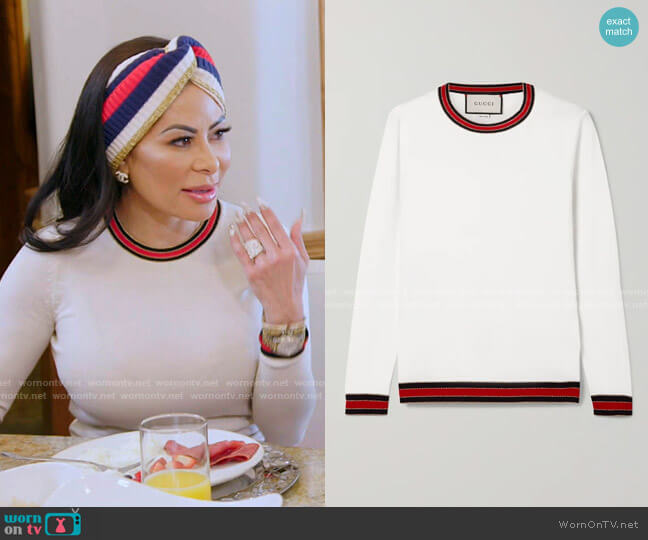 Striped Wool Sweater by Gucci worn by Jen Shah  on The Real Housewives of Salt Lake City