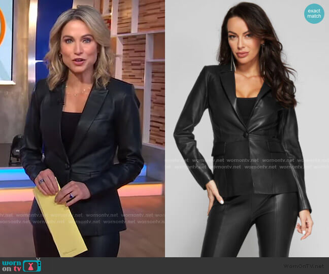 Wornontv Amys Black Leather Blazer And Pants On Good Morning America Amy Robach Clothes 