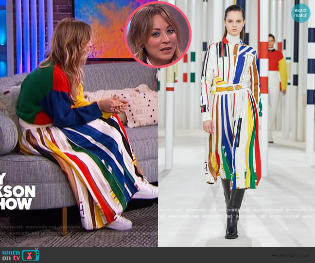 Skirt from Fall 2020 Hermes Collection worn by Kayley Cuoco on The Kelly Clarkson Show