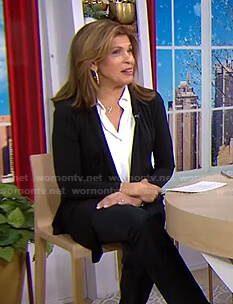 Hoda’s black draped jacket on Today