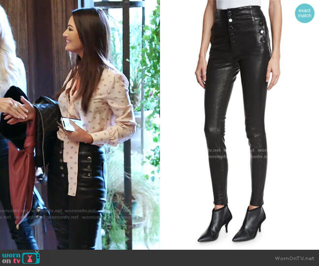 Natasha Sky High Leather Skinny Pants by J Brand worn by Lisa Barlow on The Real Housewives of Salt Lake City