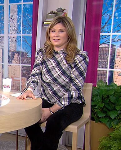 Jenna’s plaid puff sleeve top on Today