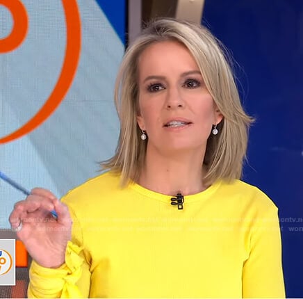 Dr. Jennifer Ashton’s yellow tie-sleeve top on Good Morning America