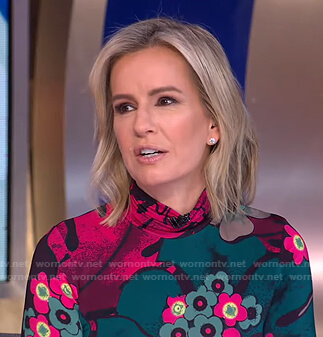 Jennifer’s floral print mock neck top on Good Morning America